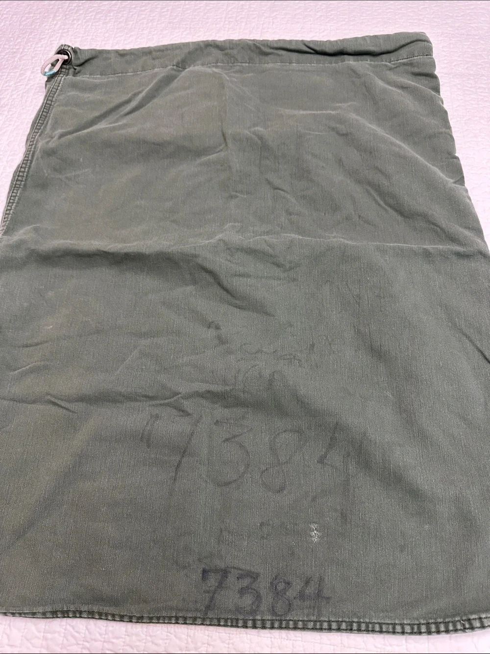 USGI Laundry Bag Olive Green Drawstring Cotton Gear Bag Natural Fiber